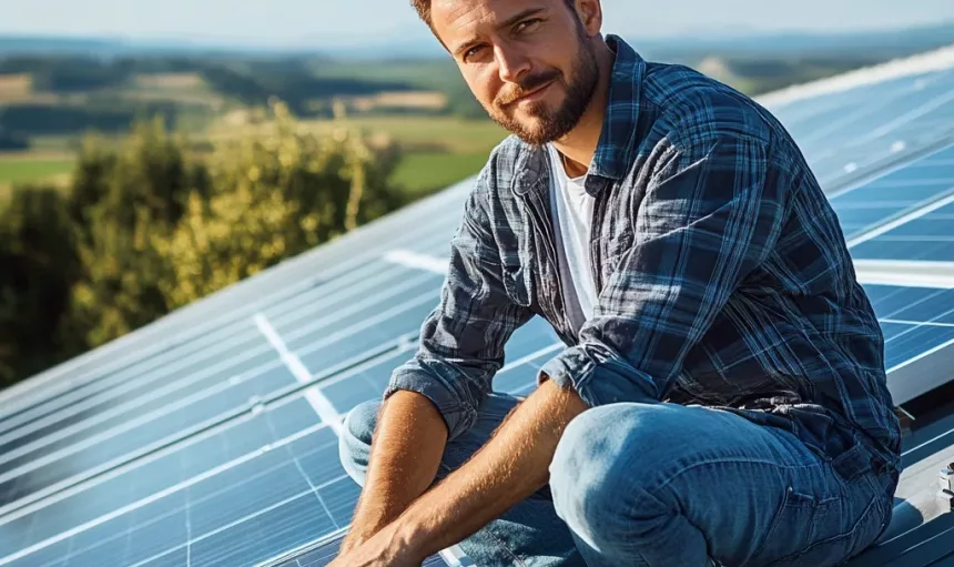 a man in the roof solar