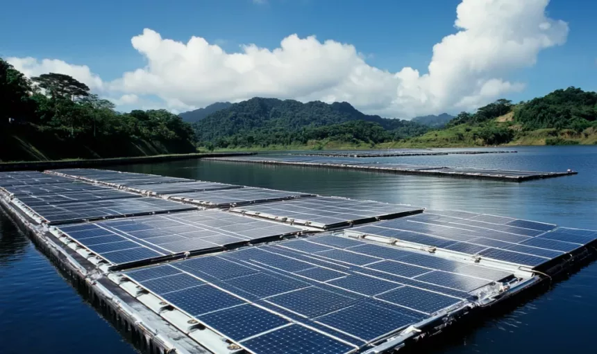 floating solar array